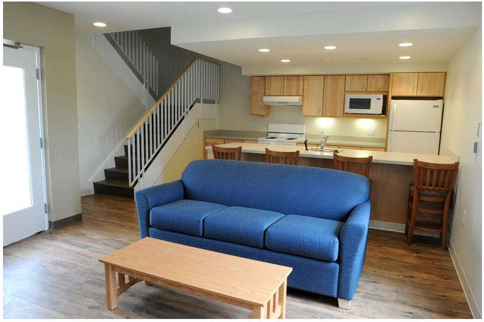 Image of living room in a three story townhouse unit